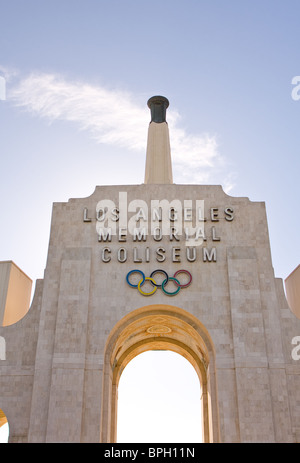 LOS ANGELES, CA - AUGUST 22: Entrance of the Los Angeles Memorial Coliseum, August 22nd, 2010 in Los Angeles, CA. Stock Photo