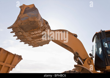 Front end loader at a construction site, Plymouth, Massachusetts, USA Stock Photo