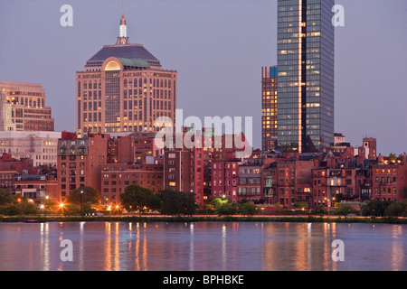 Buildings at the waterfront, John Hancock Tower, Charles River, Boston, Suffolk County, Massachusetts, USA Stock Photo