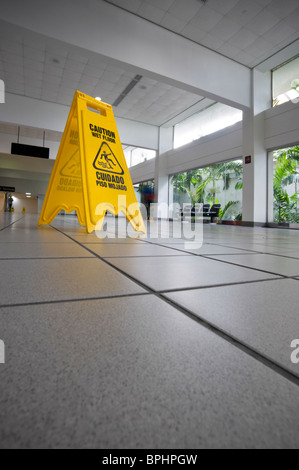 Caution Wet Floor Sign, Philadelphia, USA Stock Photo