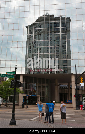 Reflections into a Grand Rapids, Michigan, USA windows of another ...