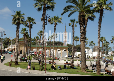 The Grand Socco Town or City Square or Plaza, Tangier, Tanger or Tangiers, Mococco Stock Photo