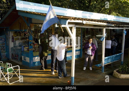 Open air market for souvenirs in Puerto Iguazu, argentinian triple border with brazil and paraguay Stock Photo