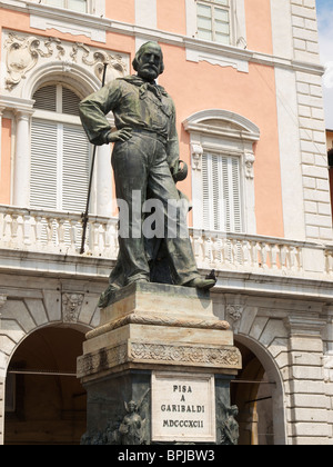 Statue of Giuseppe Garibaldi in the city centre of Pisa, Tuscany, Italy Stock Photo