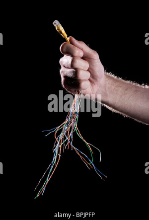Computer Cables Tripped Ethernet cable computer and colorful background Stock Photo - Alamy