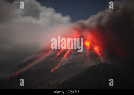 February 1, 2010 - Soufriere Hills eruption, Montserrat Island, Caribbean. Stock Photo