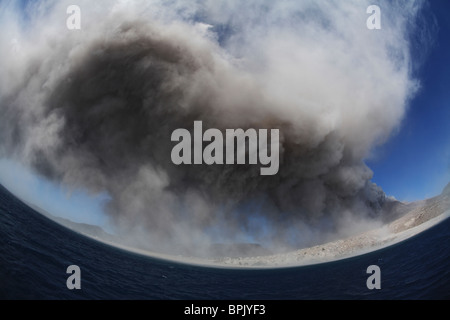 February 1, 2010 - Soufriere Hills eruption, Montserrat Island, Caribbean. Stock Photo