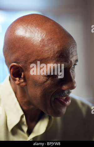 African-American man, portrait. Profile smiling Stock Photo