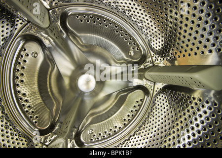 The inside of a washing machine Stock Photo