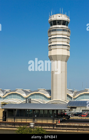The control tower Ronald Reagan National Airport near Washington DC Stock Photo