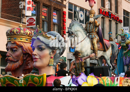 Mardi Gras parade, July 2010, Montreal International Jazz festival, real floats from New Orleans Stock Photo