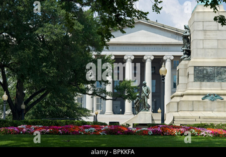 The south facing side of The US The US Treasury Building Washington DC. Stock Photo