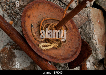 Rusty anchor at the Gloucester Maritime Center Stock Photo