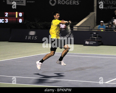 NOVAK DJOKOVIC World # One  (SERBIA) COMPETING AGAINST CHARDY (QF) ROGERS CUP, TENNIS MASTERS EVENT,  US OPEN SERIES AUGUST 2010 Stock Photo