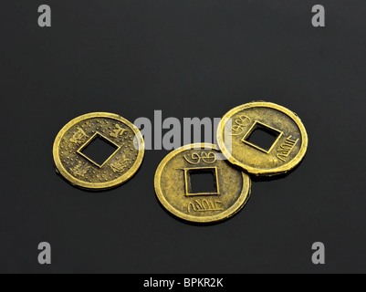 I Ching coins Stock Photo