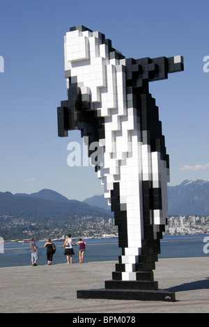 Digital Orca artwork by Douglas Coupland at the Convention Centre in Vancouver, British Columbia, Canada Stock Photo