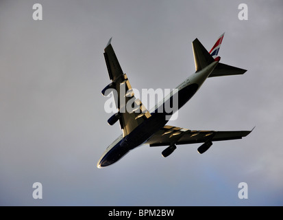 British Airways Boeing 747-400 aircraft taking off from Heathrow Airport, Greater London, England, United Kingdom Stock Photo