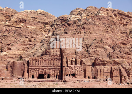 Royal tombs standing beside each other, Petra, Jordan Stock Photo