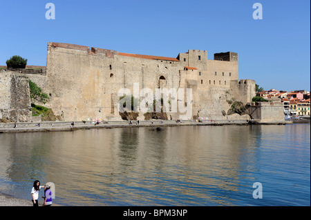 Collioure castle near Perpignan,Pyrenees-Oriental,France Stock Photo