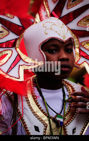 Portrait of a boy at the Notting Hill Carnival Children's Day Parade, London, England, UK Stock Photo