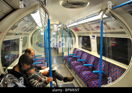 Carriage interior, London Underground, Pimlico, City of Westminster, Greater London, England, United Kingdom Stock Photo