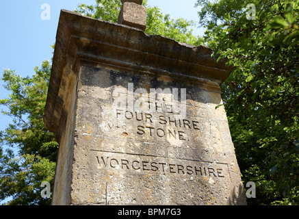 The Four Shire Stone near morton in The Marsh The Cotswolds UK Europe Stock Photo