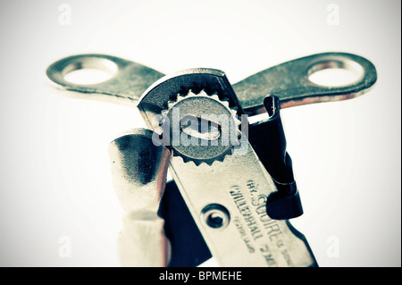 Close Up of Tin Can Opener Stock Photo