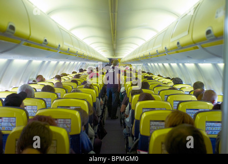 Ryanair plane cabin interior Stock Photo - Alamy