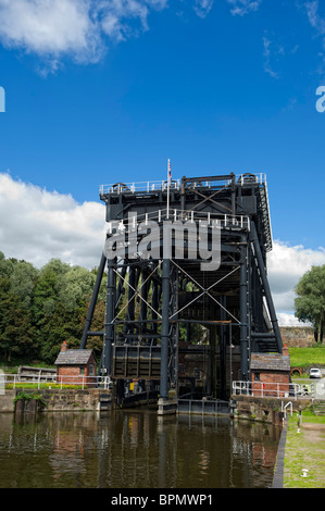 The Anderton Boat Lift near Northwich in Cheshire. The world's first and only surviving boat lift Stock Photo