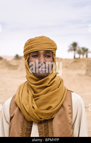 Tuareg in the ruins of Old Germa, Libya, Sahara, North Africa Stock Photo