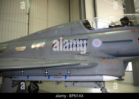 The Prototype Eurofighter aircraft later to be called the Typhoon on display at the Imperial War Museum Duxford Stock Photo