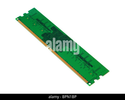 DDR2 memory module back. Isolated on white background with clipping path. Stock Photo
