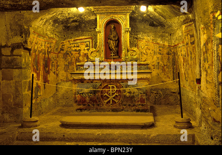Rabat: St. Agatha's Catacombs - St Agatha & St. Paul fresco Stock Photo ...