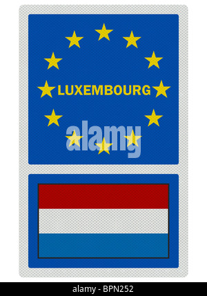 EU signs series - Luxembourg, photo realistic, isolated on white Stock Photo