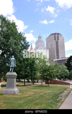 Israel Putnam, American army general during the American Revolutionary War - Bushnell Park, Hartford, Connecticut, USA Stock Photo