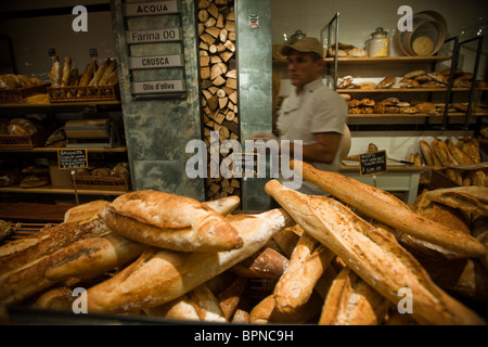 Loaves of bread at Eataly the Italian food and wine marketplace in New York Stock Photo