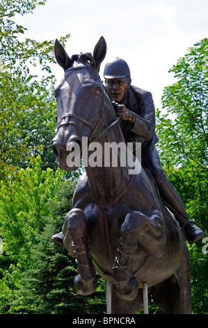 A Tribute Bronze Statue Of Ian Millar Riding Big Ben At Perth Ontario Canada Stock Photo