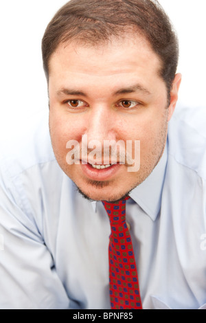 Portrait of a young business man isolated on white background. Stock Photo