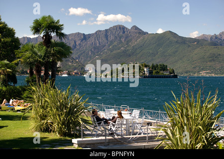 Lake Maggiore, Stresa lakeside, view of Isola Bella and Pescatori, Piemonte, Italy Stock Photo