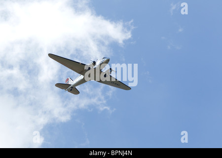 Douglas Dakota flying as part of an airshow in England Stock Photo