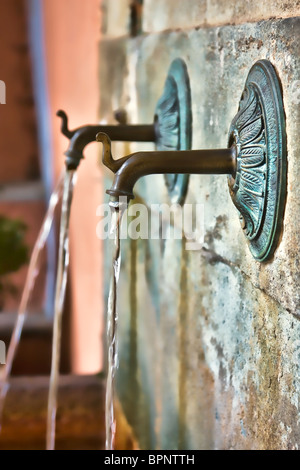 Old fountain in Cole du Tende, France. Stock Photo