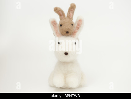 Stuffed toy rabbits Stock Photo