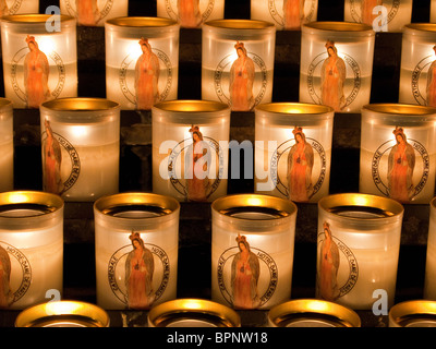 Candles in Notre Dame Cathedral, Paris Stock Photo