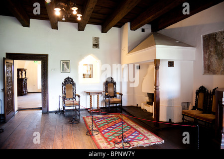 Interior of the Bran Castle in Romania. Stock Photo