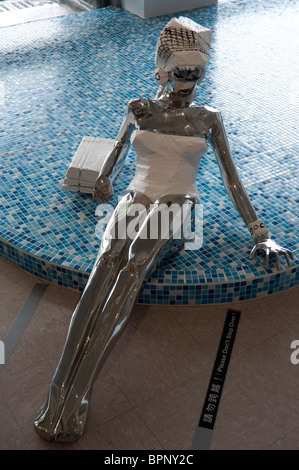 Figure of a swimmer by Taiwanese sculptor Ju Ming in his series Living World Stock Photo