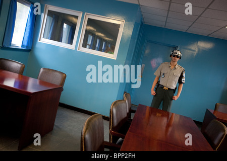 Panmunjom in the Demilitarized zone (DMZ) between South and North Korea. Stock Photo