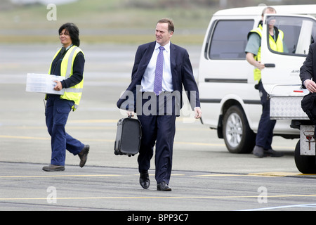 New Zealand Prime Minister John Key arrives at the airport in Nelson Stock Photo