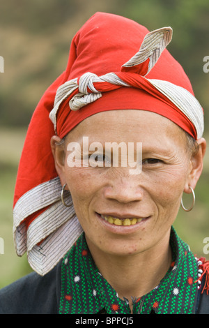 Portrait of a Red Dzao young lady Stock Photo