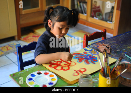 5 year old girl at the Center for Street Children which cares for them during the day. Stock Photo