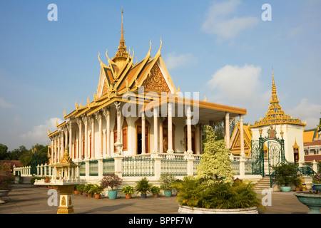 Wat Preah Keo Morokat is also known as the ‘Silver Pagoda’ the ‘Temple of the Emerald Buddha.’ located in Phnom Penh Cambodia Stock Photo
